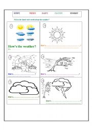 English Worksheet: Hows the weather ? 