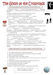 English Worksheet: The Ghost at the Crossroads