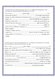 English Worksheet: All the words begin with i int. Sentences