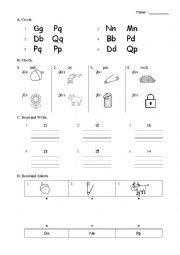 English Worksheet: letters