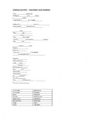 English Worksheet: Cinema Bizarre - Crashing and Burning