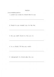 English Worksheet: Unscramble invitations