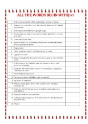 English Worksheet: All the words begin with J intermediate