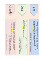 English Worksheet: Yet Just Already (Present Perfect)