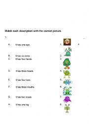 English Worksheet: Matching body parts 