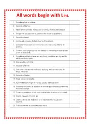 English Worksheet: All the words begin with L intermediate