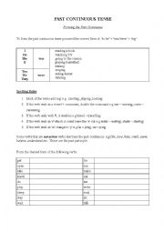 English Worksheet: past continuous