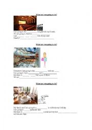 English Worksheet: Going to + places in town