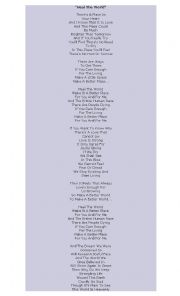 English Worksheet: Heal the World Song