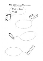 English Worksheet: This is my pen.