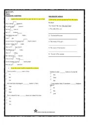 English Worksheet: possessives- Time-Numbers