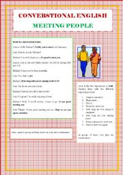 English Worksheet: Conversational English - Meeting people