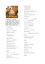 English Worksheet: Paparazzi - Lady Gaga