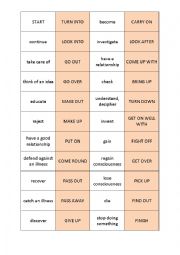 English Worksheet: PHRASAL VERBS - DOMINo