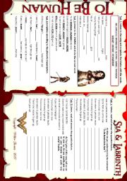 English Worksheet: SONG WORKSHEET - TO BE HUMAN - BY SIA & LABRINTH