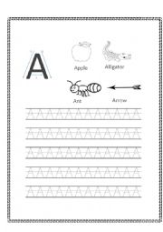 English Worksheet: Lets Learn to Write Letters (