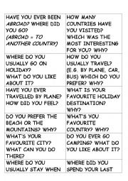 English Worksheet: conversation cards