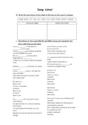 English Worksheet: Song Malibu - Simple Past