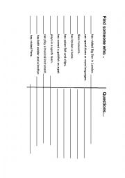English Worksheet: Find someone who