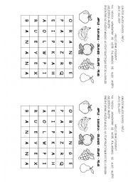 English Worksheet: Find 5 fruits 