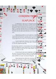 English Worksheet: Conjunctions Slapjack