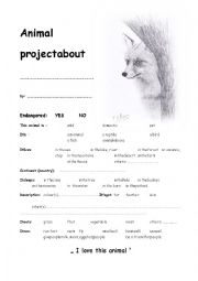 English Worksheet: Project of Fox