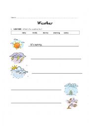 English Worksheet: Weather vocabulary