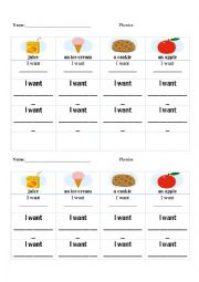 English Worksheet: Talking about what you want