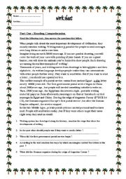 English Worksheet: reading comprehension