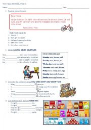 English Worksheet: Test Units 1, 2 and 3 Happy Street 2