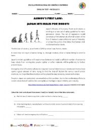 English Worksheet: Test about technology and robots