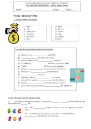 English Worksheet: Money Vocabulary Worksheet