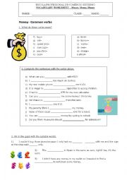 Money Vocabulary Worksheet