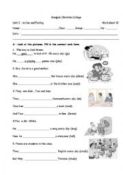 English Worksheet: present simple tense and present continuous tense