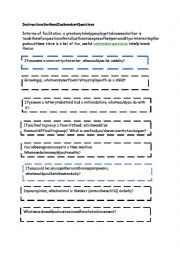 English Worksheet: Ice breakers for middle school