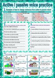 English Worksheet: active pasive voice practice