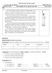 English Worksheet: United states of America ( EXAM )