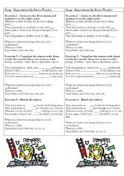 English Worksheet: Superstition by Stevie Wonder