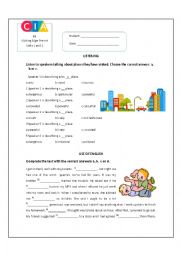 English Worksheet: MID-TERM EXAM - LISTENING + USE OF ENGLISH +LANGUAGE + VOCABULARY + WRITING 