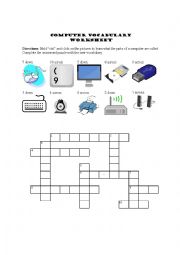 English Worksheet: Computer Parts E-worksheet