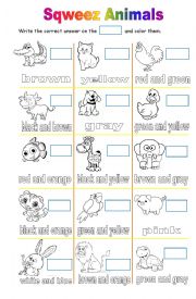 English Worksheet: Farm, pet and zoo animals