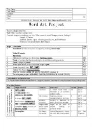 English Worksheet: Word Art Worksheet