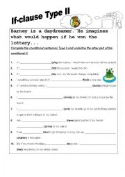 English Worksheet: conditional type 2