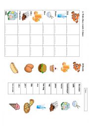 English Worksheet: Food and drinks