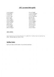 English Worksheet: ABC PRONUNCIATION