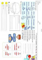 English Worksheet: Fruits and food. Likes and dislikes