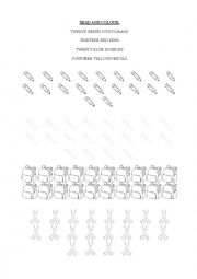 English Worksheet: SCHOOL OBJECTS AND NUMBERS