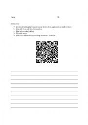 QR code writing activity 