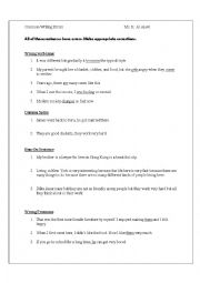English Worksheet: Common errors in writing