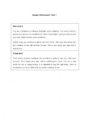 English Worksheet: ROLE PLAY-celebrities